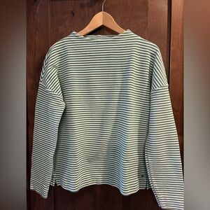 MARC O’POLO Women’s Medium Green Stripe Cotton Sweater